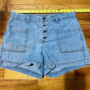 Distressed J crew denim shorts